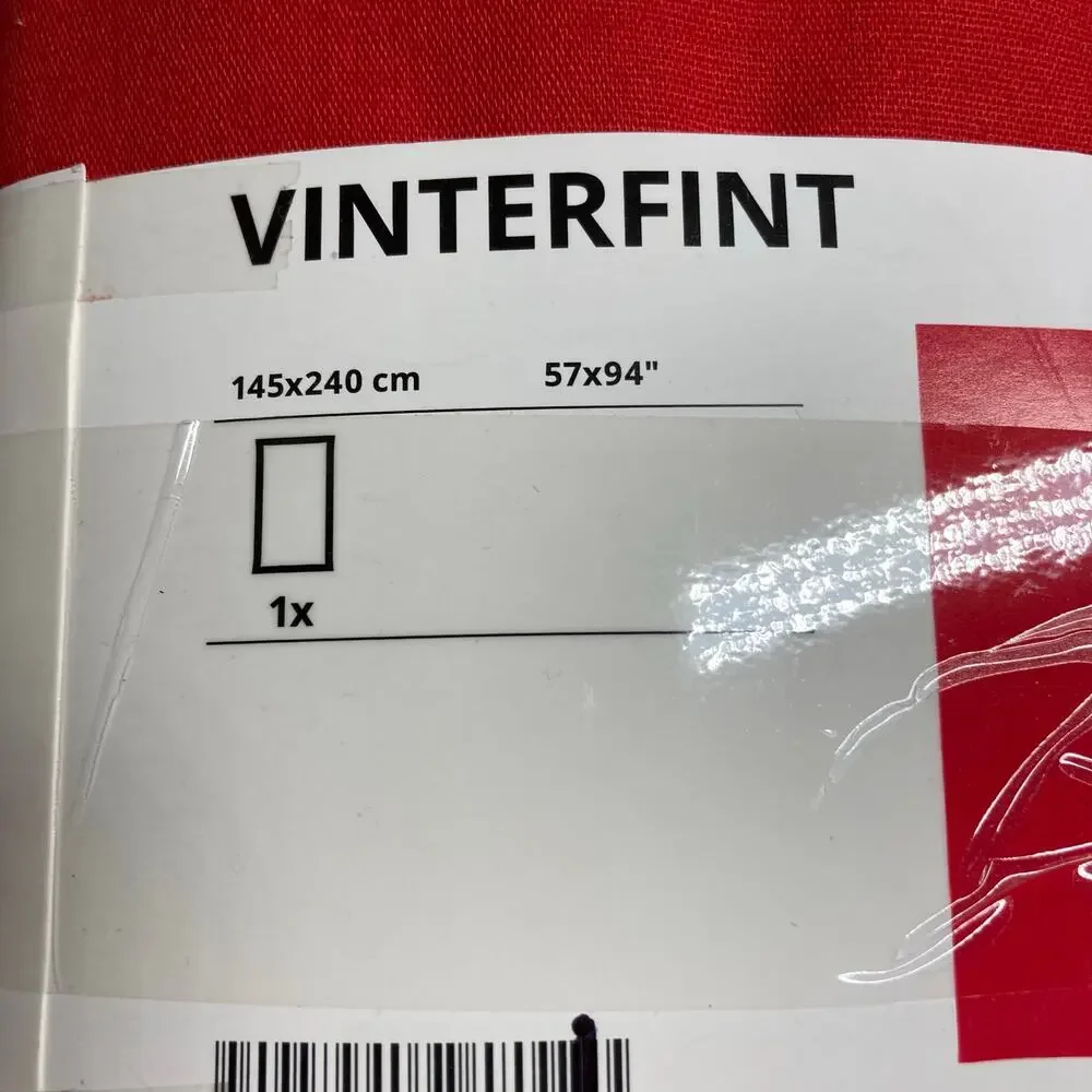 IKEA Vinterfint Solid Red Rectangle Tablecloth 100% cotton 57x94 inches